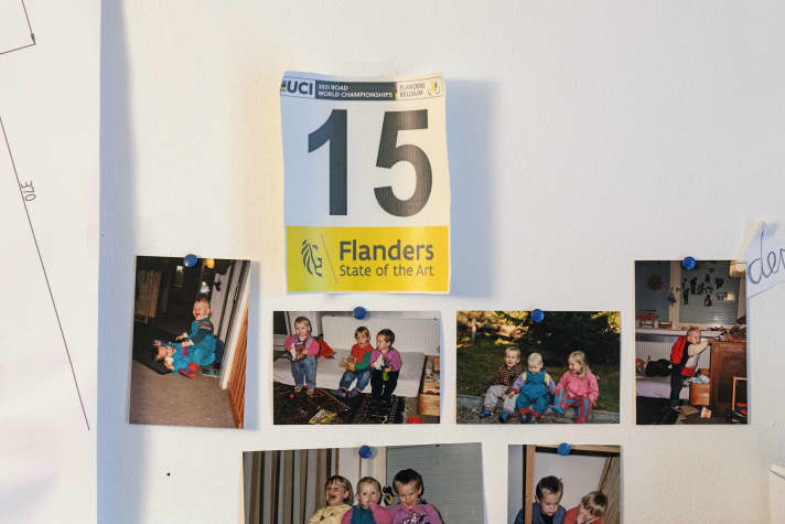 Mieke Kröger travels a lot, race numbers and childhood pictures document what moves her