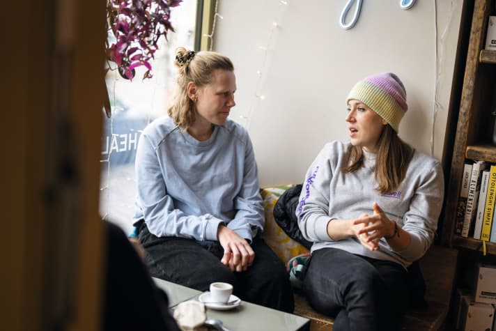 The cyclist often enjoys meeting up with her former professional colleague Tanja Erath