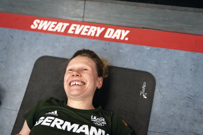 Das Kraftraining lässt Kröger auch am Tag des TOUR-Besuchs nicht aus