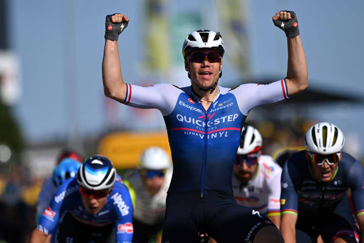 Fabio Jakobsen during his victory on the 2nd stage