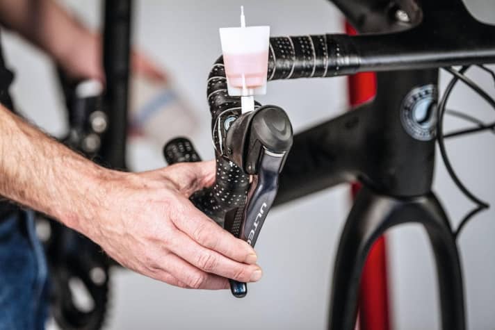   Rarely necessary, but then time-consuming: Bleeding the disc brake.