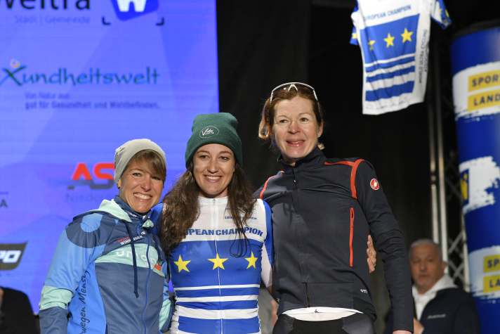 European Championship podium Ultracycling Solo 2025: Kuster, Roch, Kuhn