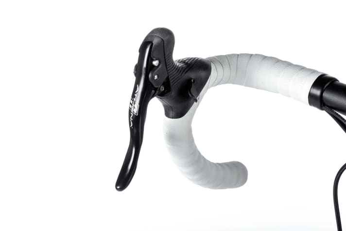   Canyon improved: the thumb shifter on Campagnolo's Athena groupset