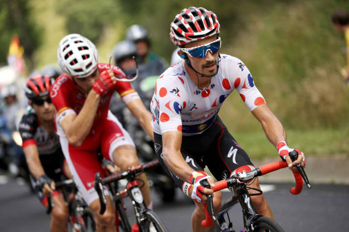   Julian Aalaphilippe ging 2018 oft in die Offensive, um sich genügend Bergpunkte zu sicher. 2019 gewann sein Landsmann Romain Bardet die Sonderwertung.