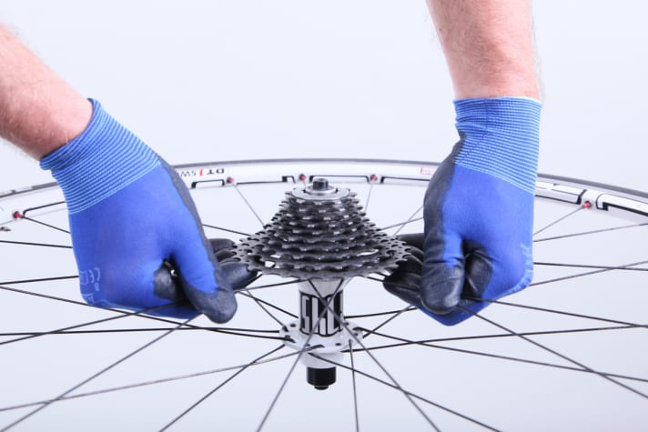   If you have the DT tool for freewheel disassembly, follow the instructions. You can also do it without the tool, but protect your hands with work gloves.