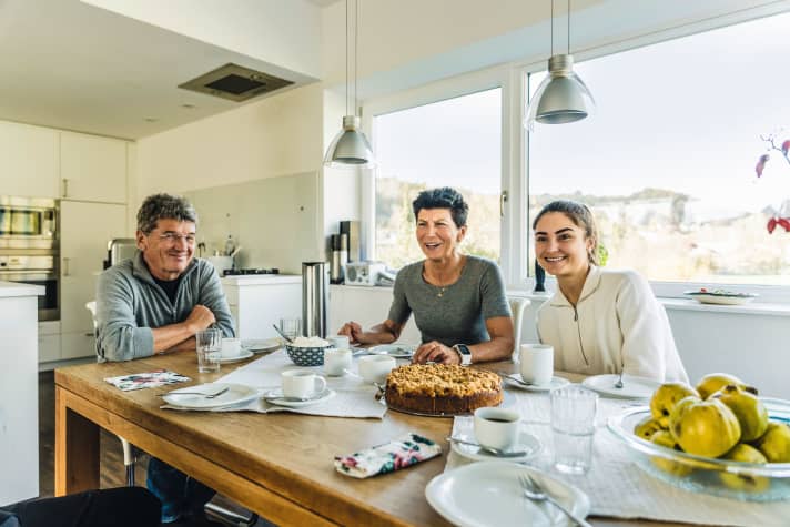 Lockere Runde: Vater, Mutter und Tochter vereint nicht nur der Spaß am Radfahren
