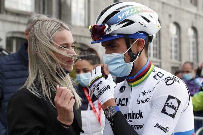 Marion Rousse et son partenaire Julian Alaphilippe