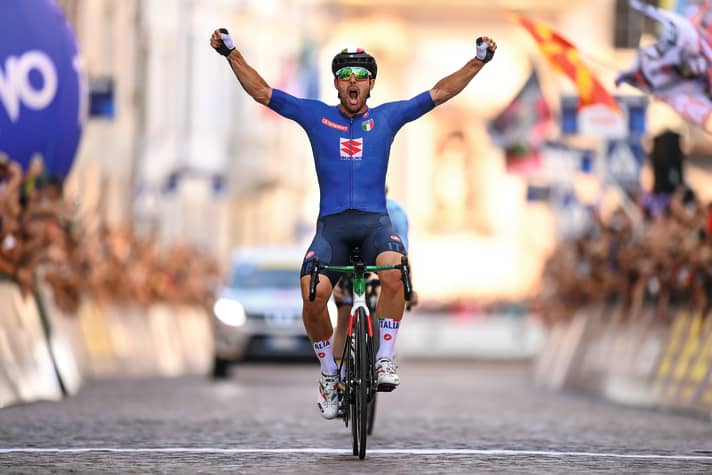 Sonny Colbrelli became European champion in Trento in 2021