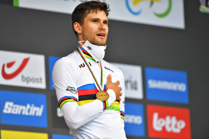 Filippo Ganna a été sacré champion du monde du contre-la-montre individuel en Belgique en 2021
