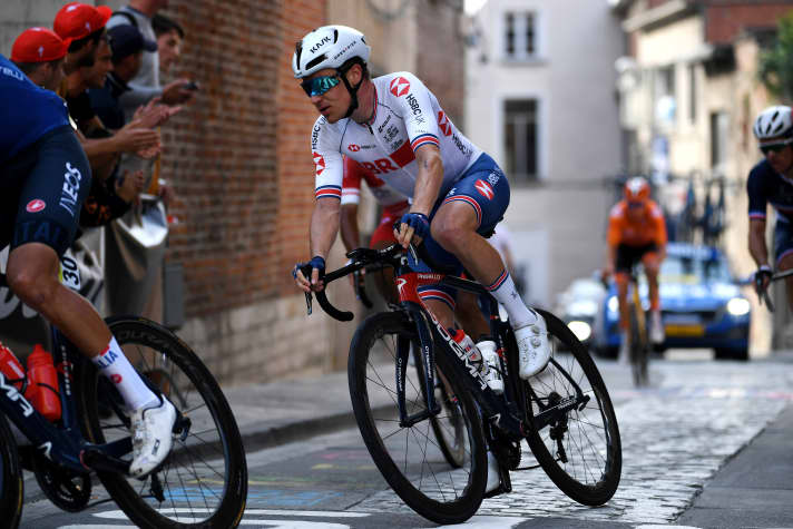 Ethan Hayter a terminé 35e dans la course sur route des championnats du monde de cyclisme 2021 à Louvain.