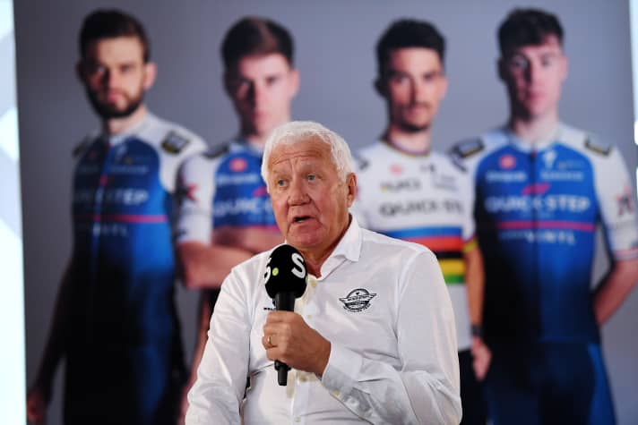 Patrick Lefevere est le chef de l'équipe Quick-Step Alpha Vinyl