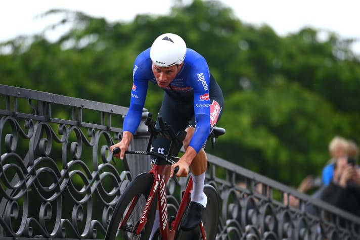 Mathieu van der Poel rides for the Alpecin-Deceuninck team, which rides Canyon bikes
