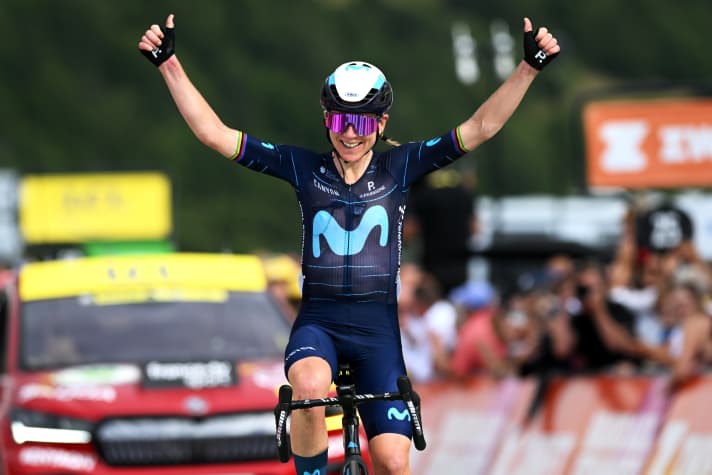 Annemiek van Vleuten at the finish of stage 7