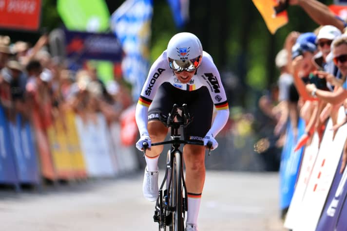Lisa Brennauer at the time trial of the European Championships in Fürstenfeldbruck