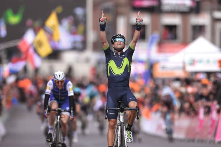 Valverde dedicates his fourth victory in Liège to his colleague Michele Scarponi, who died in an accident