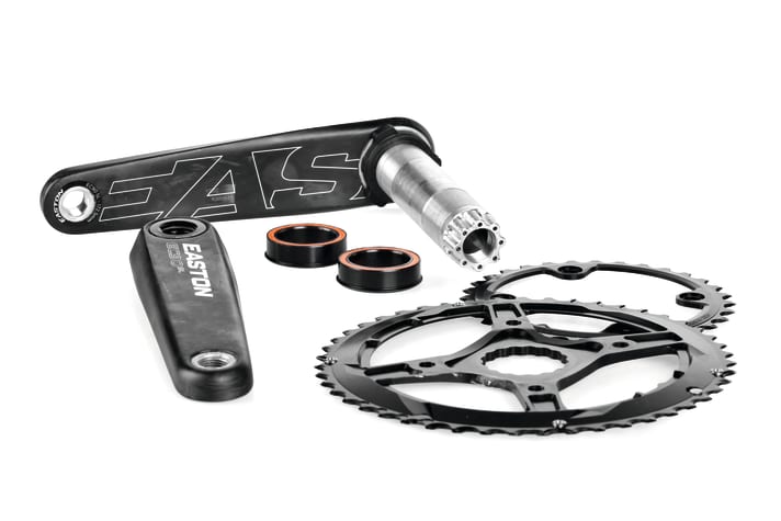Modular (compact) cranks can be installed in most road bike frames, and different gradations or individual chainrings are also possible.