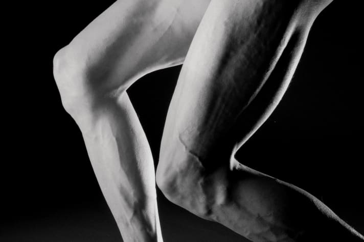   The engine of every racing cyclist: leg muscles create propulsion. 