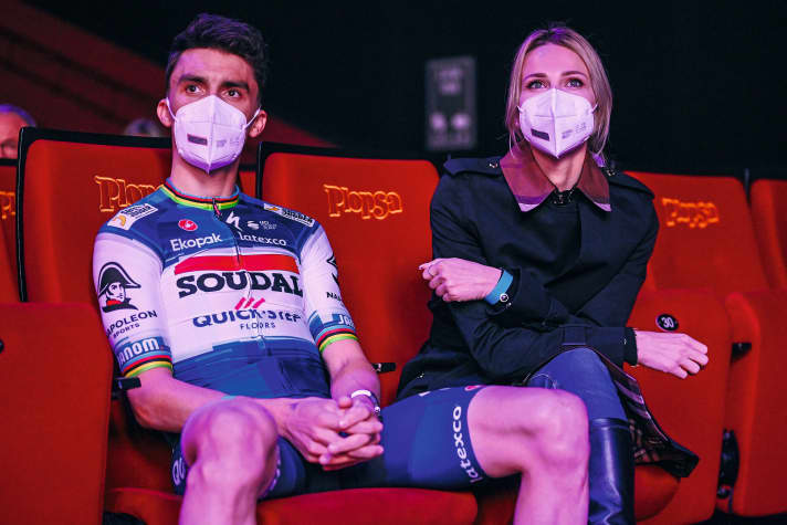 Julian Alaphilippe mit Partnerin Marion Rousse