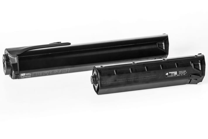    E-Rennrad Cube Agree Hybrid C:62: Motor und Akku sitzen in einem Modul im Unterrohr, das auch zu Hause bleiben und durch eine Blende ersetzt werden kann.