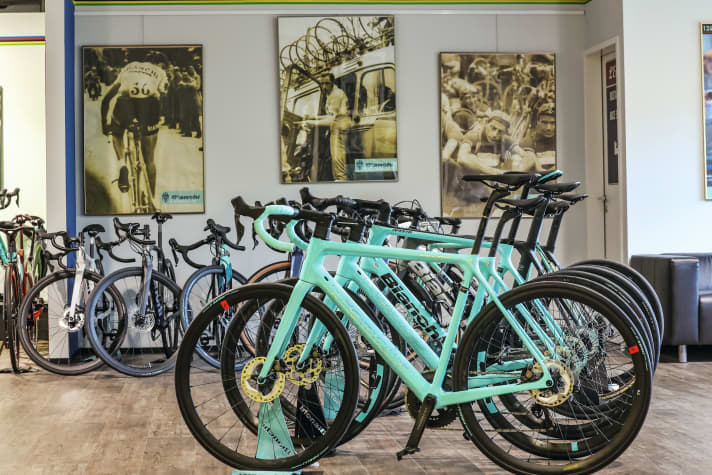 Full programme: Servizio Corsa in the north-west of Munich is home to the complete Bianchi racing bike fleet.