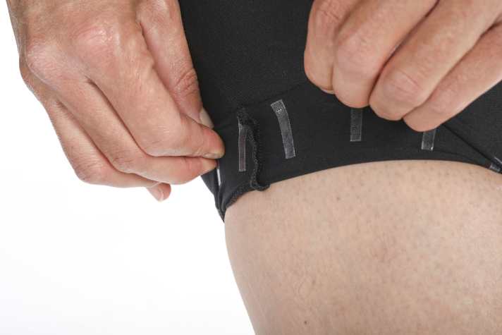 The silicone strips and seams can pinch the thigh when riding