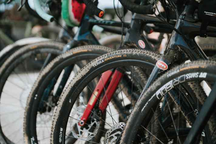 Two trends: wider tyres and a black sidewall.