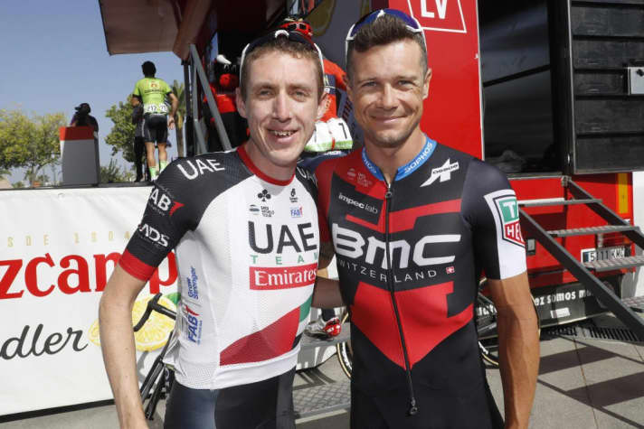 Daniel Martin (à gauche) et Nicolas Roche pendant la Vuelta a Espana 2018