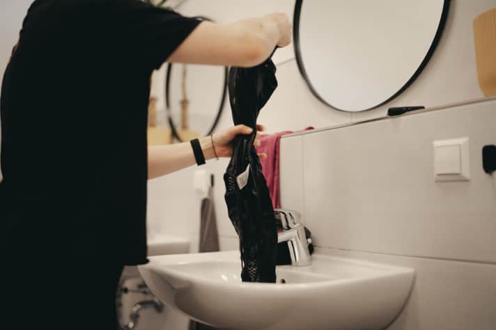 Wash, rinse, wring out.