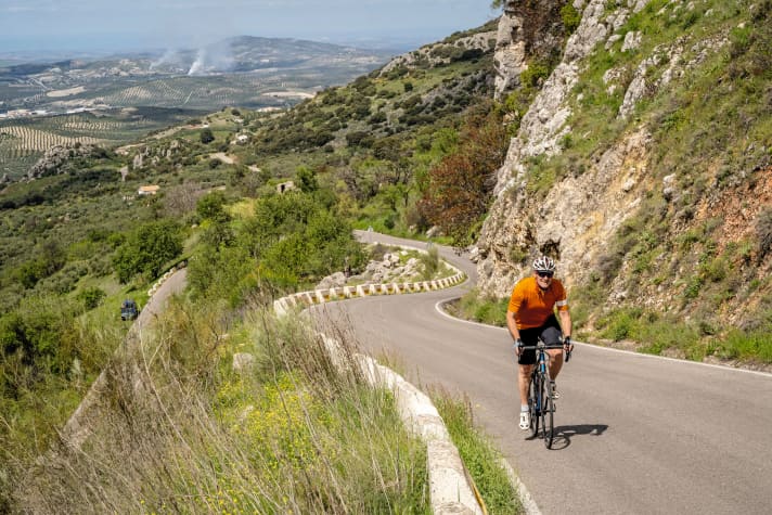The ascent to the Cueva (cave) de los Murciélagos begins directly above Zuheros