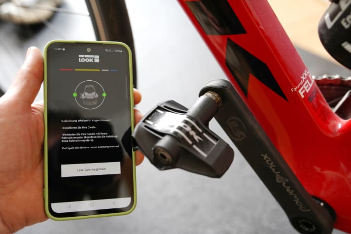 The Look Cycle app is used to manage the pedals