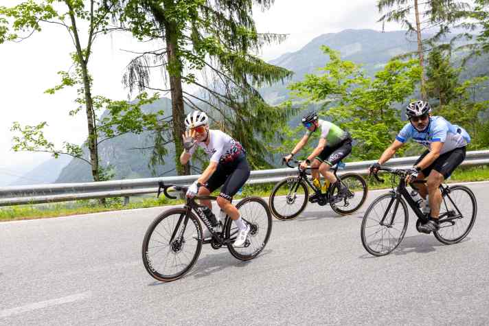 Sarah Dreier au tour cycliste des Dolomites