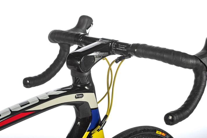   Vorbau, Kurbel, Sattelstütze und Bremsen gehören zum Rahmen-Set des 695 Aerolight