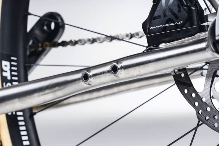 Drilled out: The Poison can also be configured as an everyday and touring bike, and the frame even has mounts for a kickstand.