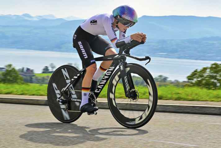 Antonia Niedermaier verteidigte bei der Rad-WM ihren Titel im Einzelzeitfahren der U23-Klasse