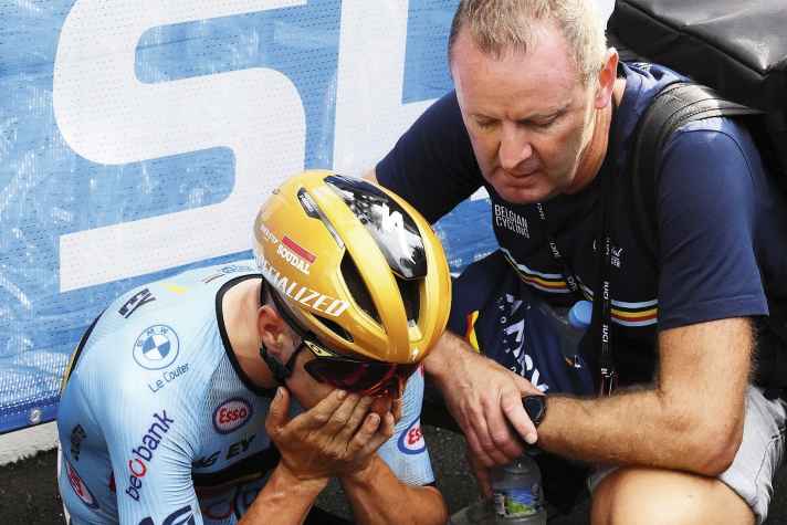 A bad day - Remco Evenepoel struggled with his technique and couldn't be happy about his second place for a long time