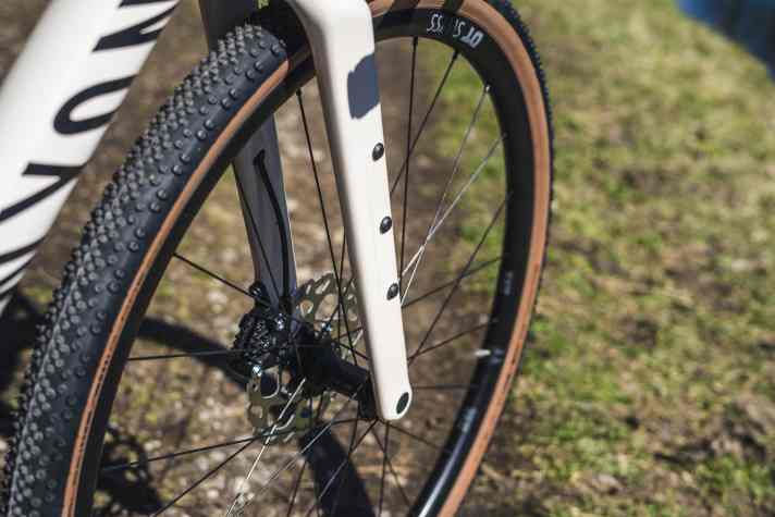 For long adventure tours, the bike comes with a number of eyelets on the frame and fork for attaching luggage.