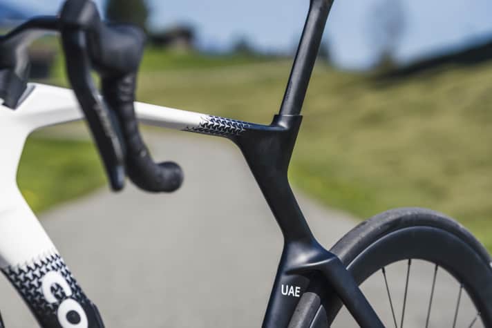 Customised: The seat height can only be adjusted by 1.5 centimetres due to the bent seat tube.
centimetres