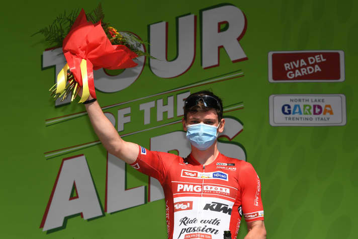 Bevor er in die WorldTour zum Team Jayco-AlUla wechselte, fuhr Engelhardt vier Jahre lang im österreichischen Kontinental-Team Tirol KTM