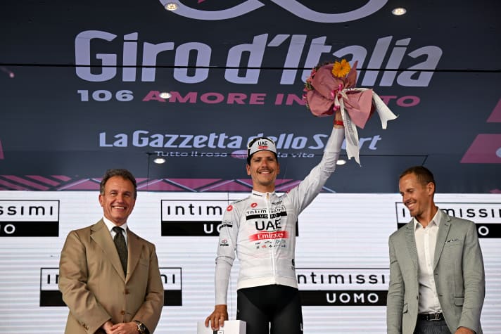 Portugal's Joao Almeida is crowned best young professional at the 2023 Giro d'Italia and finishes the tour in third place