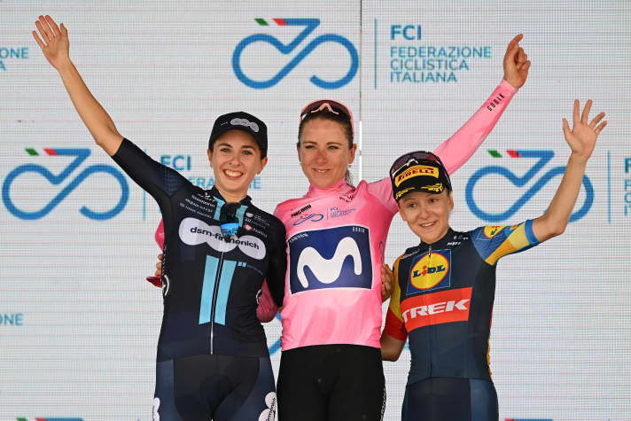 Juliette Labous (left) was only beaten by Annemiek van Vleuten at the Giro d'Italia