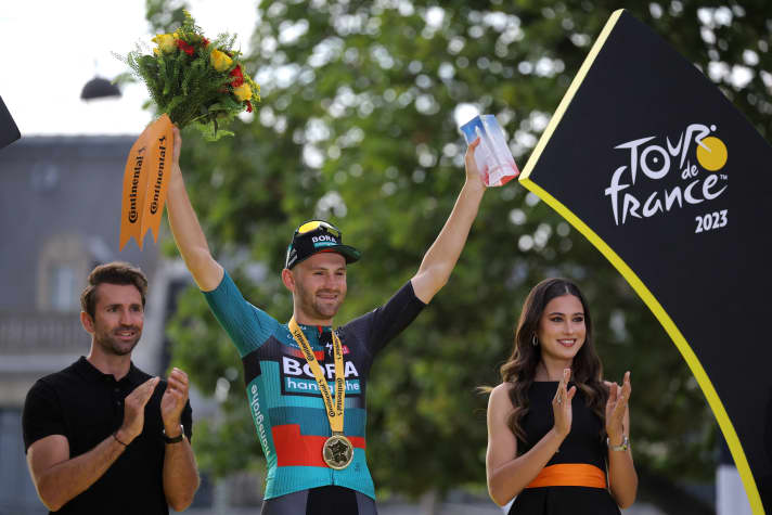 Bora-Hansgrohe's Jordi Meeus won the final sprint finish of the 2023 Tour de France on the Champs Elysees and showed that he is one of the top sprinters in the peloton