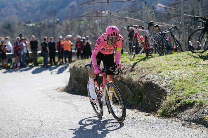 Alberto Bettiol, then wearing the EF Education - EasyPost jersey, won Milan-Turin 2024