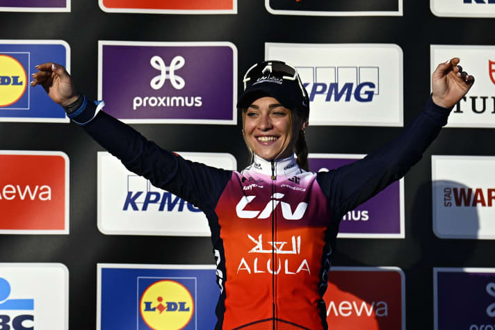 Letizia Paternoster recently finished third on the podium at Dwars door Vlaanderen