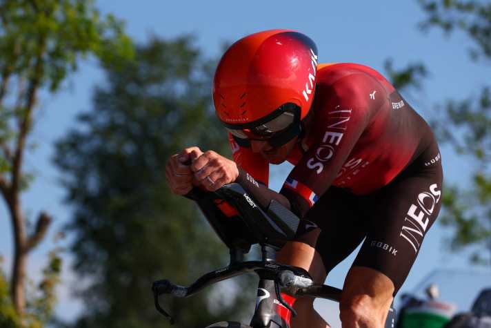 Les coureurs Ineos-Grenadiers ont tous fait une bonne performance, comme Thymen Arensman et Geraint Thomas (sur la photo), qui ont amélioré leur classement général.