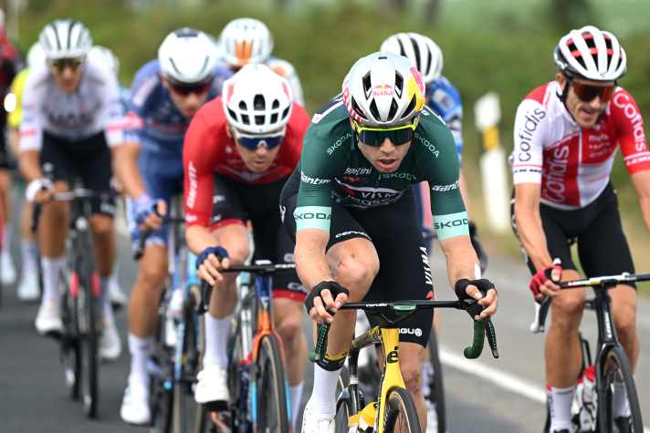 Wout Van Aert s'est à nouveau montré actif dans l'échappée.