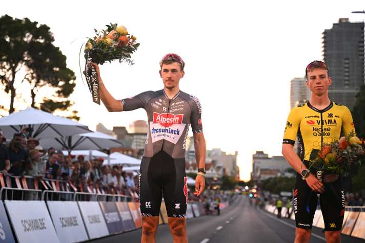 Henri Uhlig with the new Alpecin-Deceuninck jersey