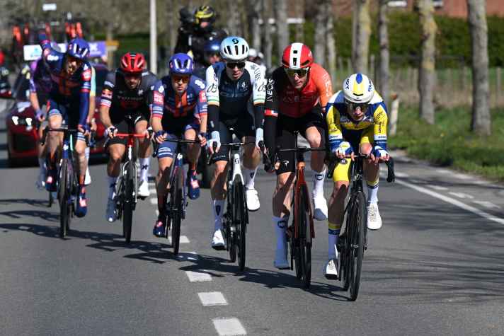 The breakaway group of the day was eight riders strong. Connor Swift was part of the group, among others