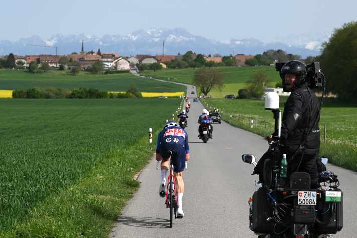 Trotz seiner Zeitfahrqualitäten musste sich Stefan Küng zehn Kilometer vor dem Ziel mit seiner langen Flucht geschlagen geben.