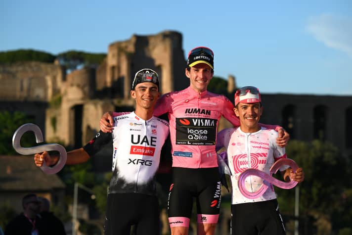 The overall podium
