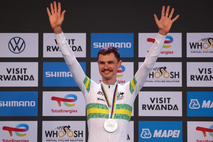 In strong form: Jay Vine recently won two mountain stages at the Vuelta and silver in the World Championship individual time trial